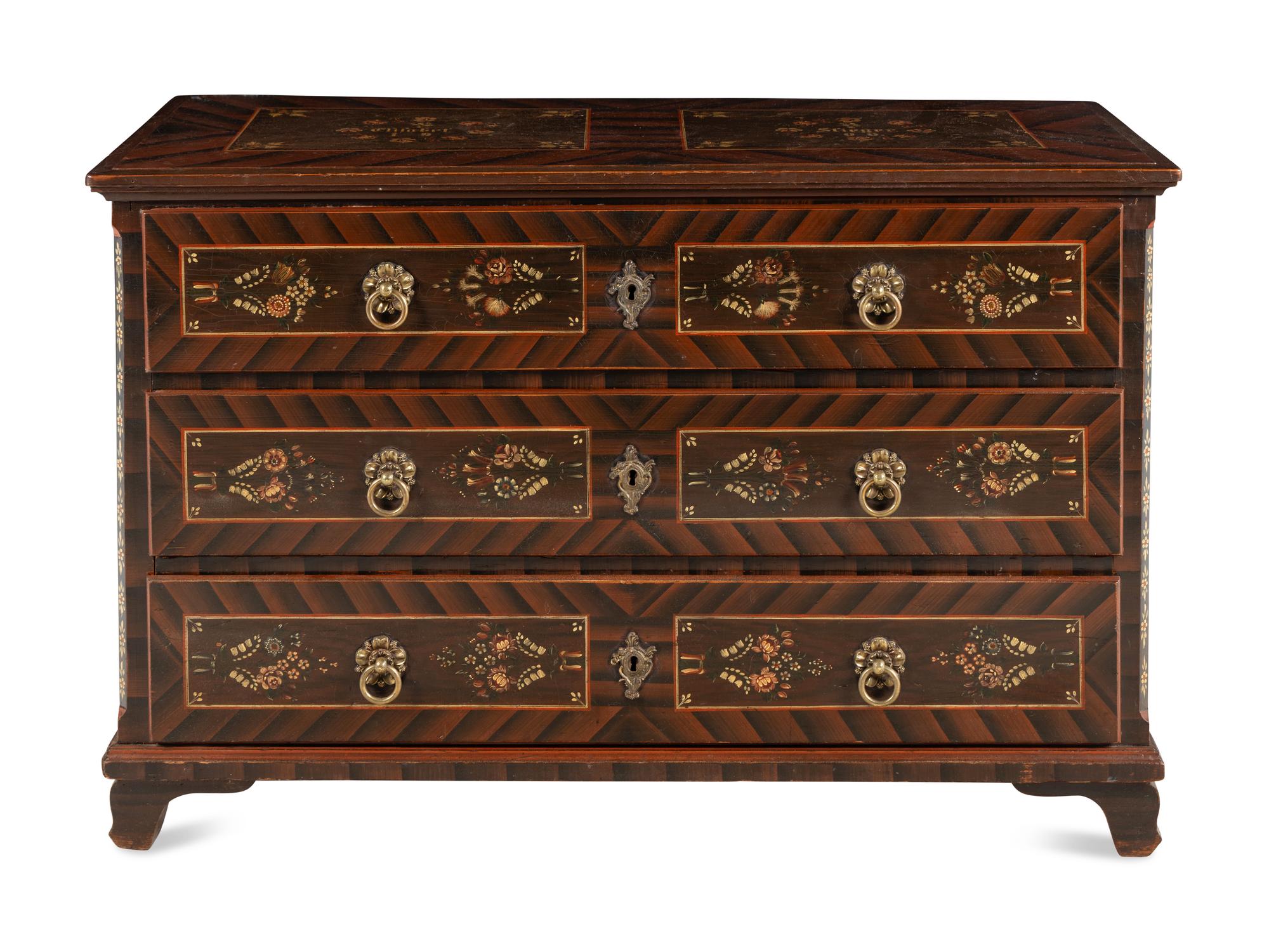 A North European Painted Chest of Drawers