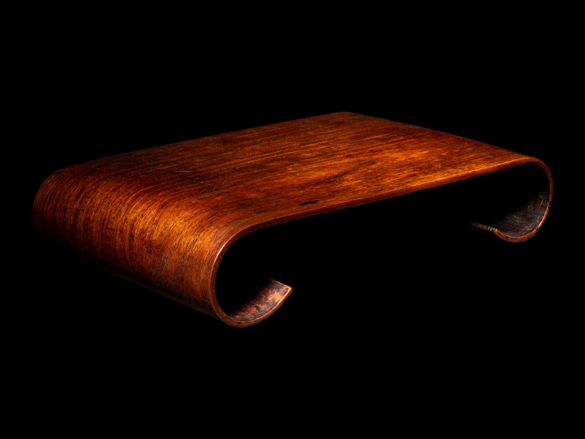 A Rosewood Scroll-Form Stand