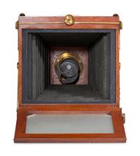 [EARLY PHOTOGRAPHY]. Eastman Dry Plate & Film Co. Interchangeable View camera. Rochester, NY, ca late 1886-1887.