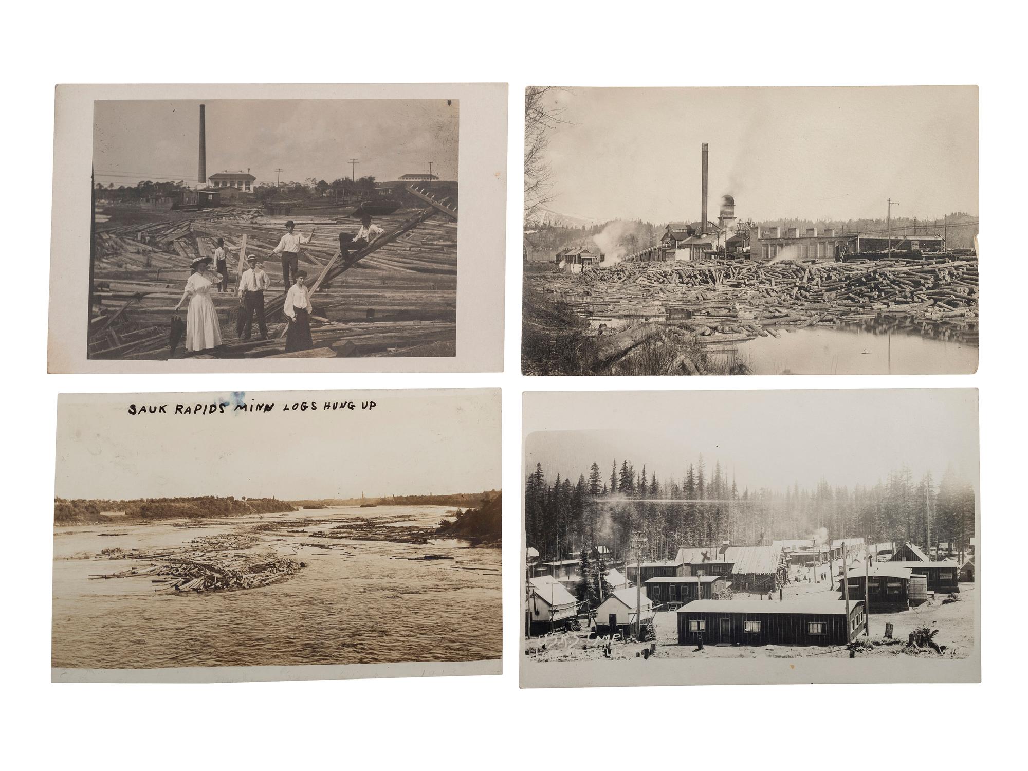 [EPHEMERA]. A group of 72 RPPCs and photographs of logging views.