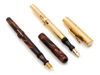 A Vintage Conklin Crescent Gilt-Metal Fountain Pen Length 5 1/4 inches.