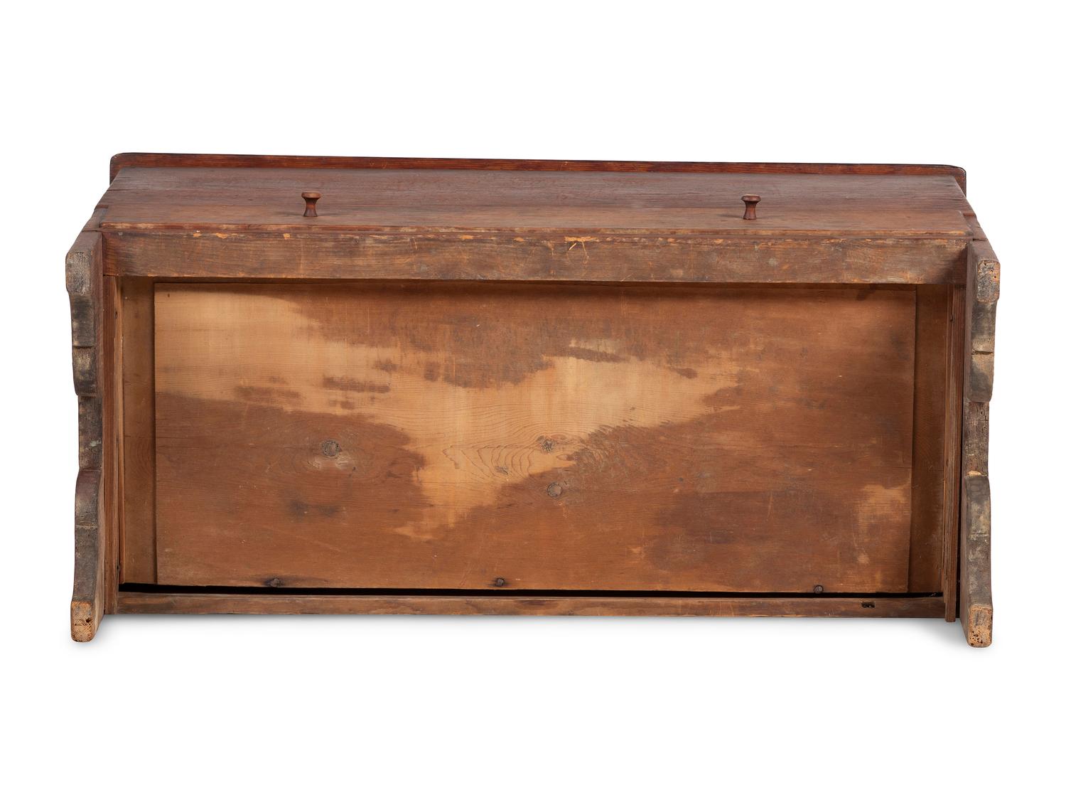 A Country Federal Stained Pine One-Drawer Blanket Chest