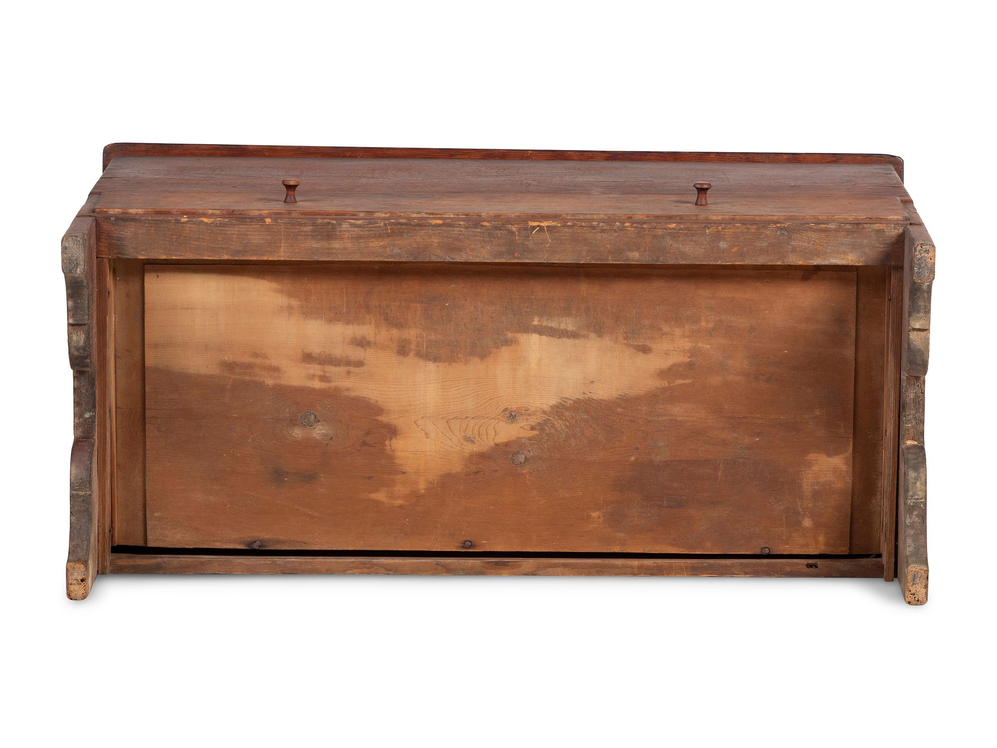A Country Federal Stained Pine One-Drawer Blanket Chest