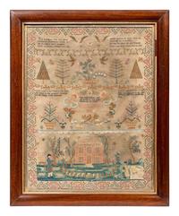 An English Needlework Embroidered Schoolgirl’s Sampler