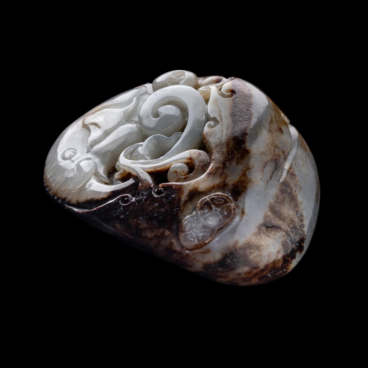 Four Chinese Celadon Jade Carvings, Late 20th Century 近代 玉把件四枚