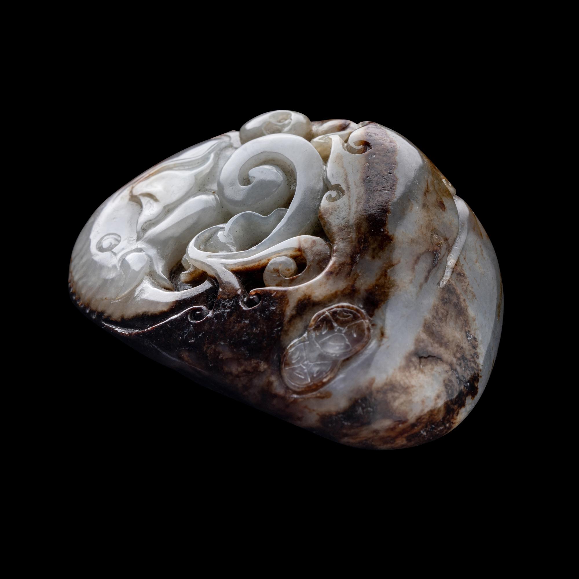 Four Chinese Celadon Jade Carvings, Late 20th Century 近代 玉把件四枚