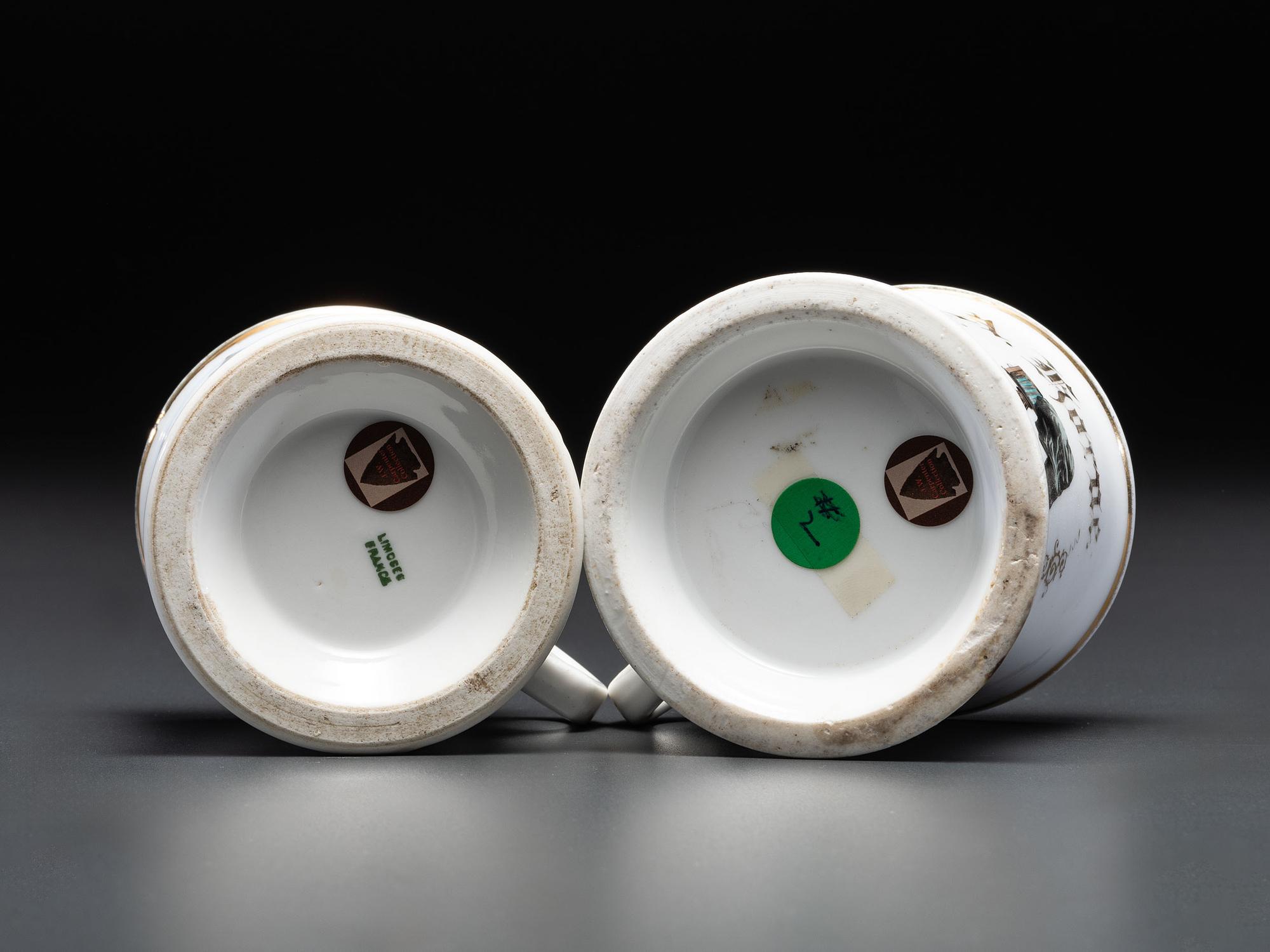 Two Porcelain Occupational Shaving Mugs