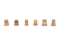 Six American Gold Thimbles
