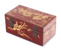A Chinese Export Lacquer and Parcel-Gilt Table Casket