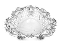 A Victorian Silver Reticulated Heart-Shaped Dish