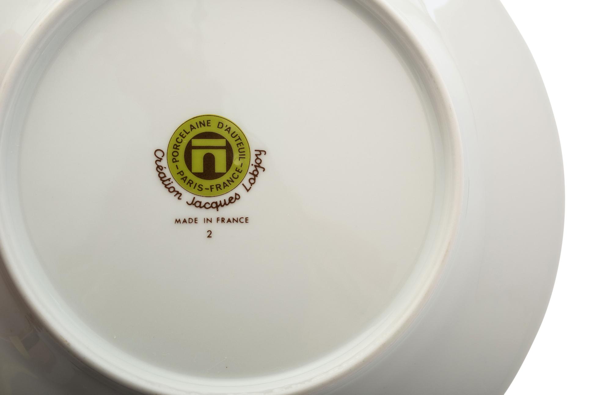 A Set of Twelve French Porcelain Bistro Plates in the Equestrian Taste