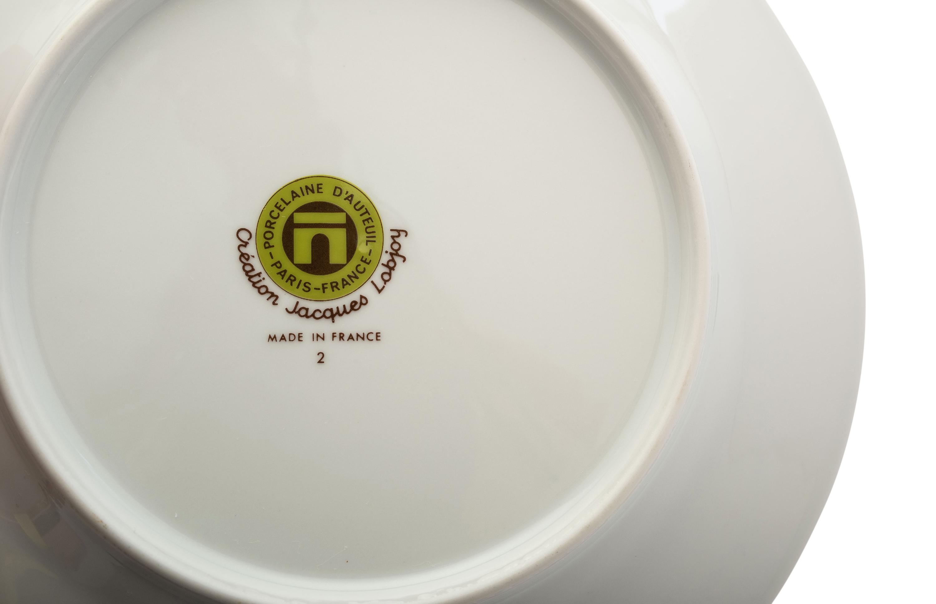 A Set of Twelve French Porcelain Bistro Plates in the Equestrian Taste