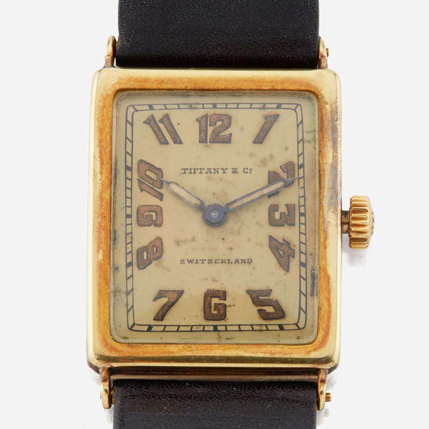 A rare gentlemen's tank wristwatch, Tiffany & Company Patek Philippe