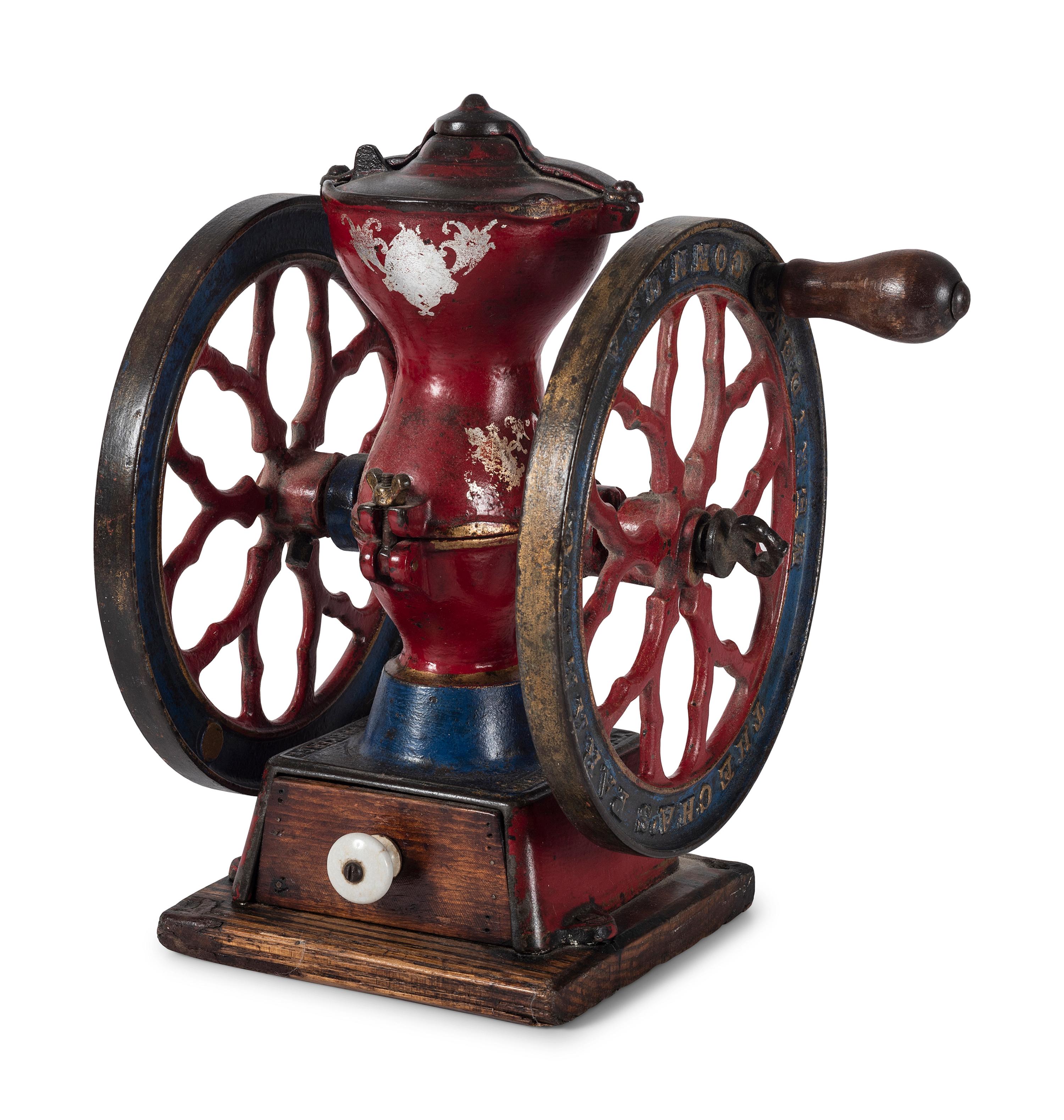 A Charles Parker No. 200 Painted Cast Iron Coffee Mill