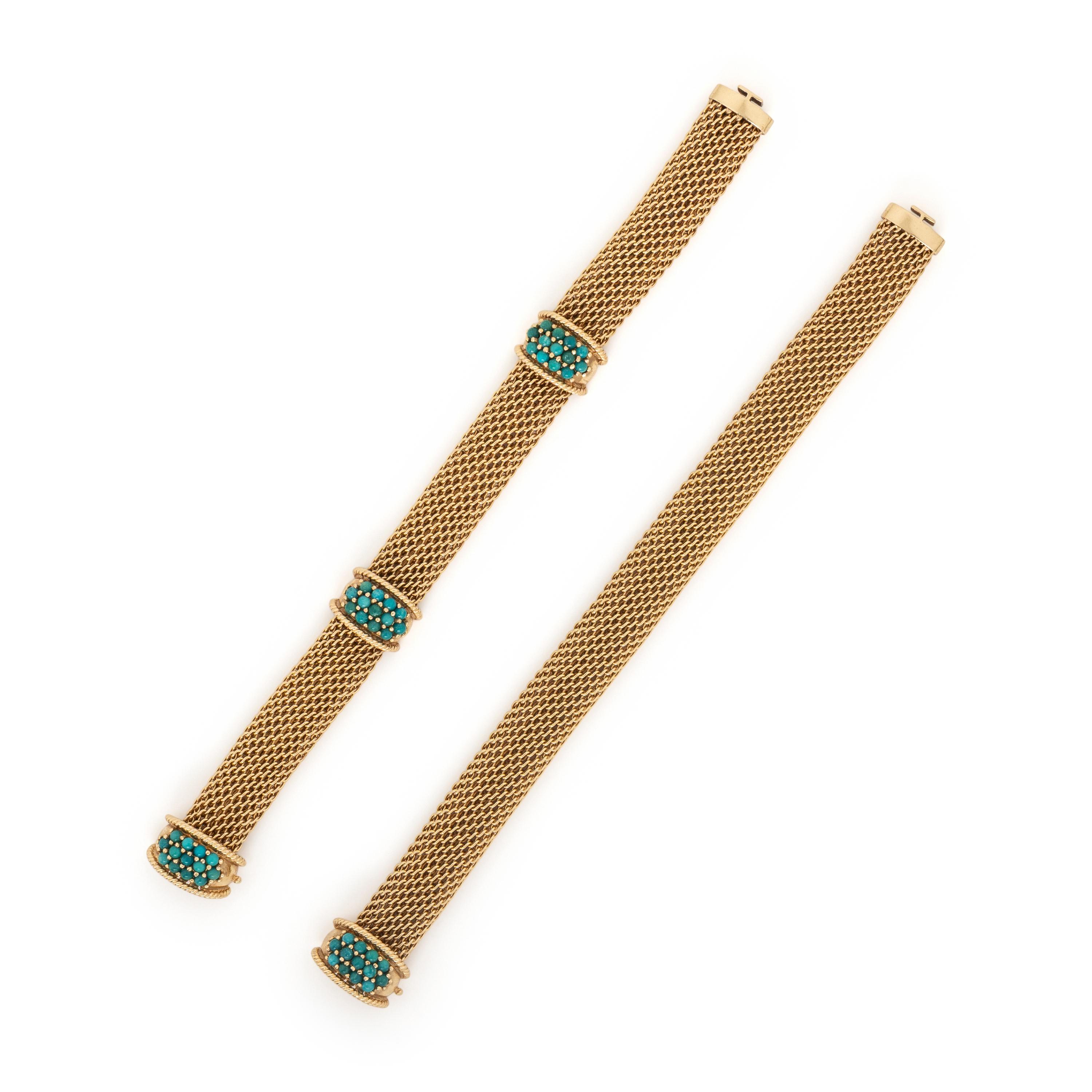 Yellow Gold and Turquoise Convertible Necklace
