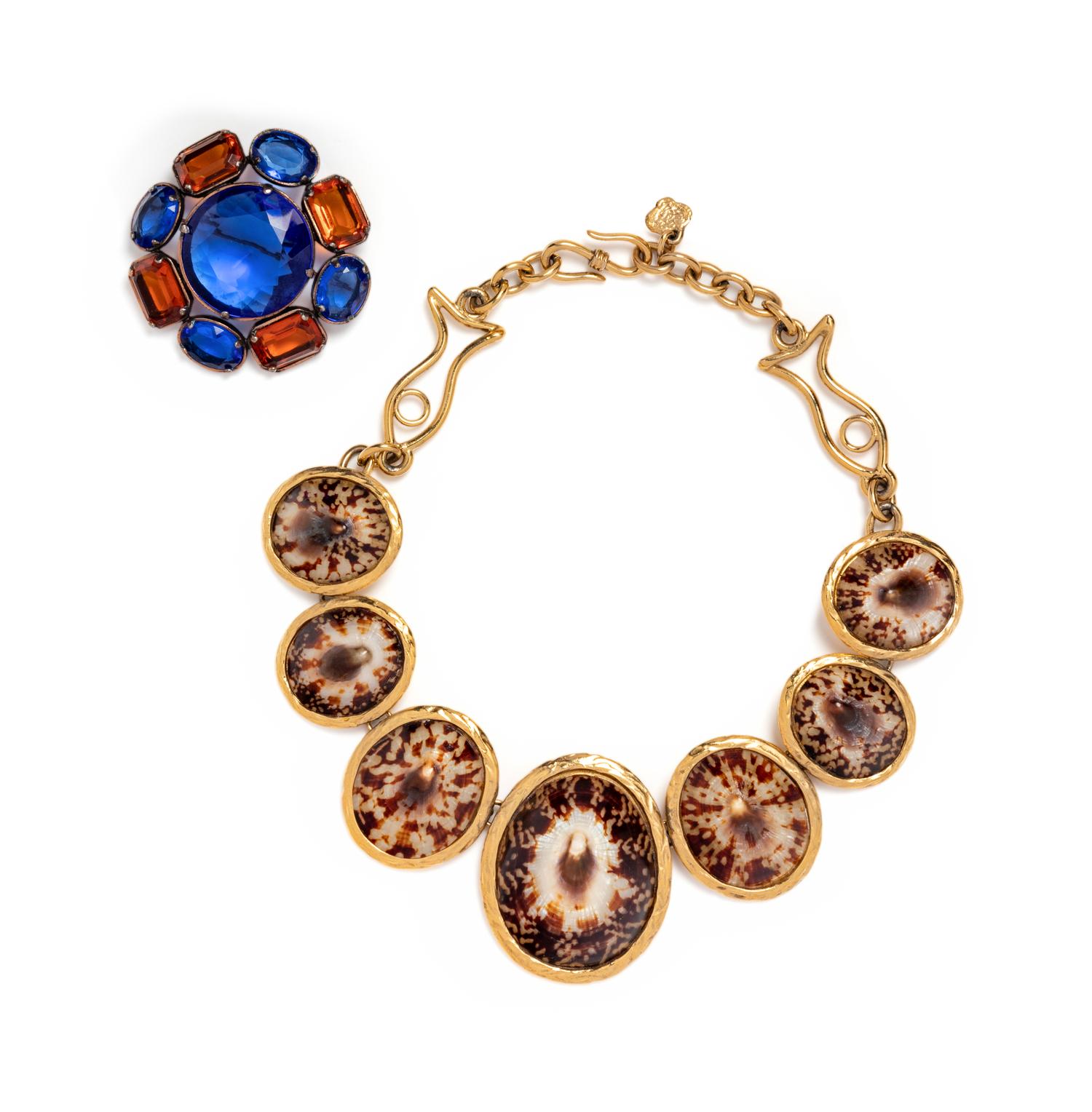 Yves Saint Laurent Necklace and Brooch,