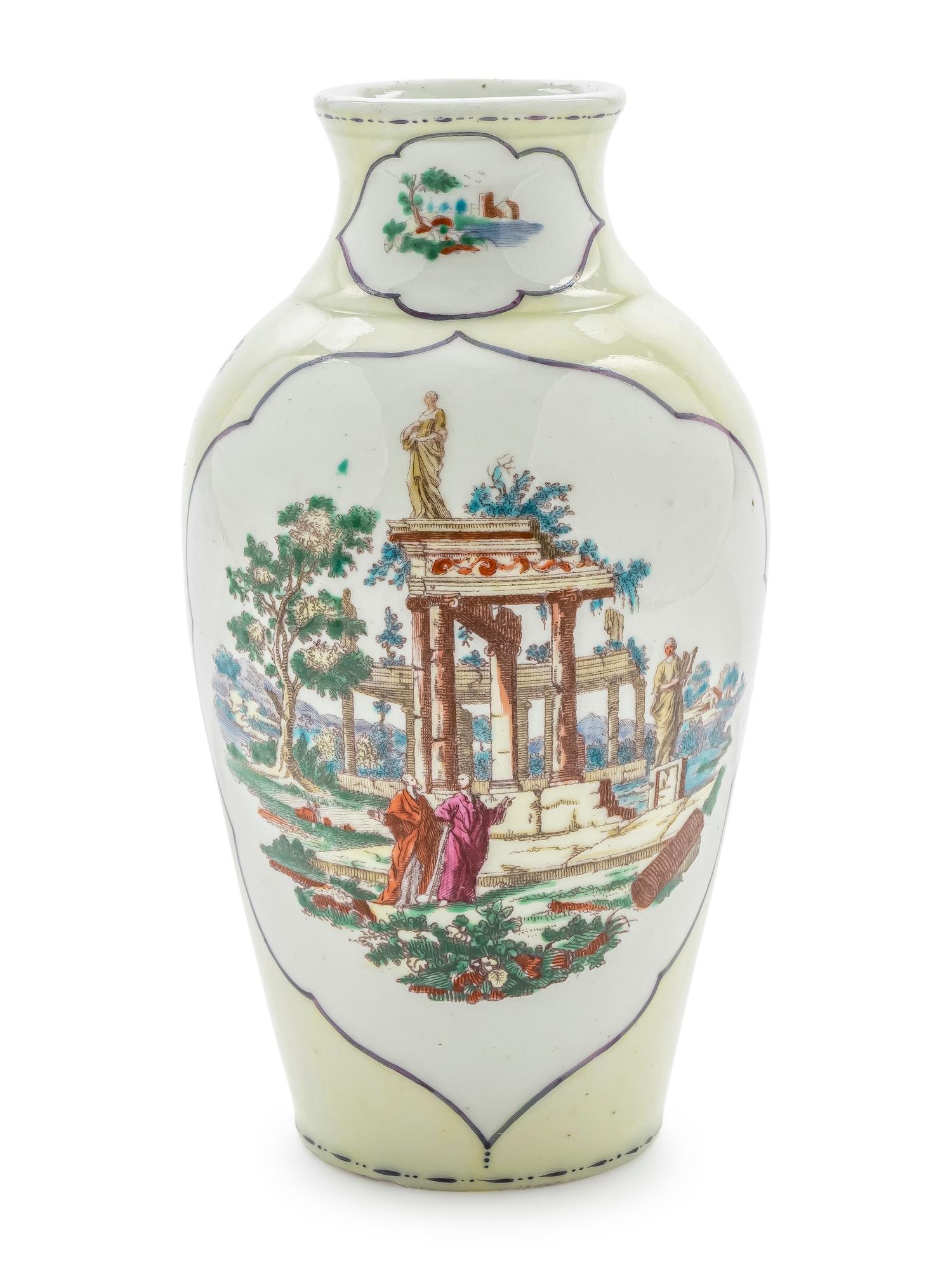 A Dr. Wall Worcester Porcelain Baluster Vase — C. 1760