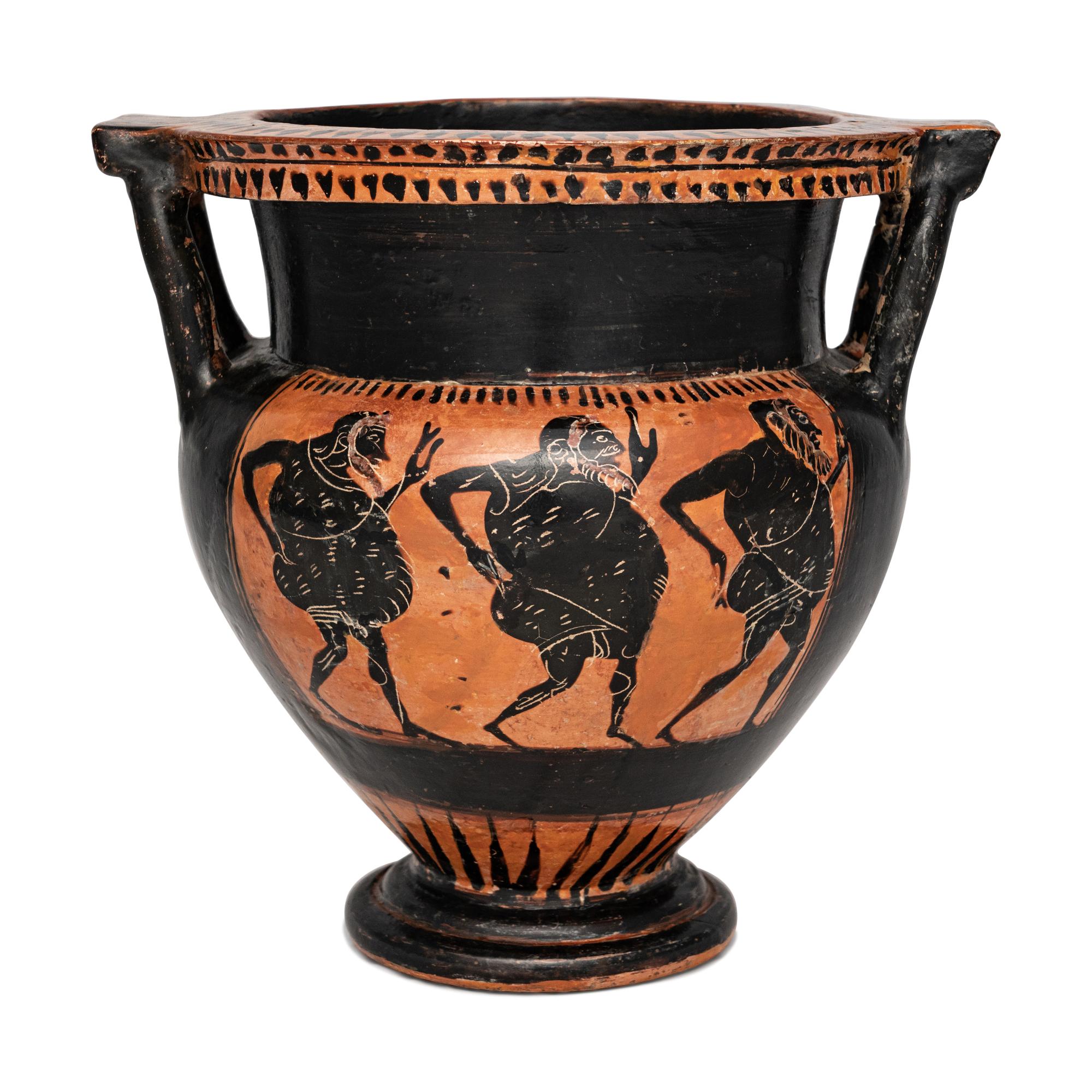 An Attic Black-Figured Krater with Six Dancing Komasts