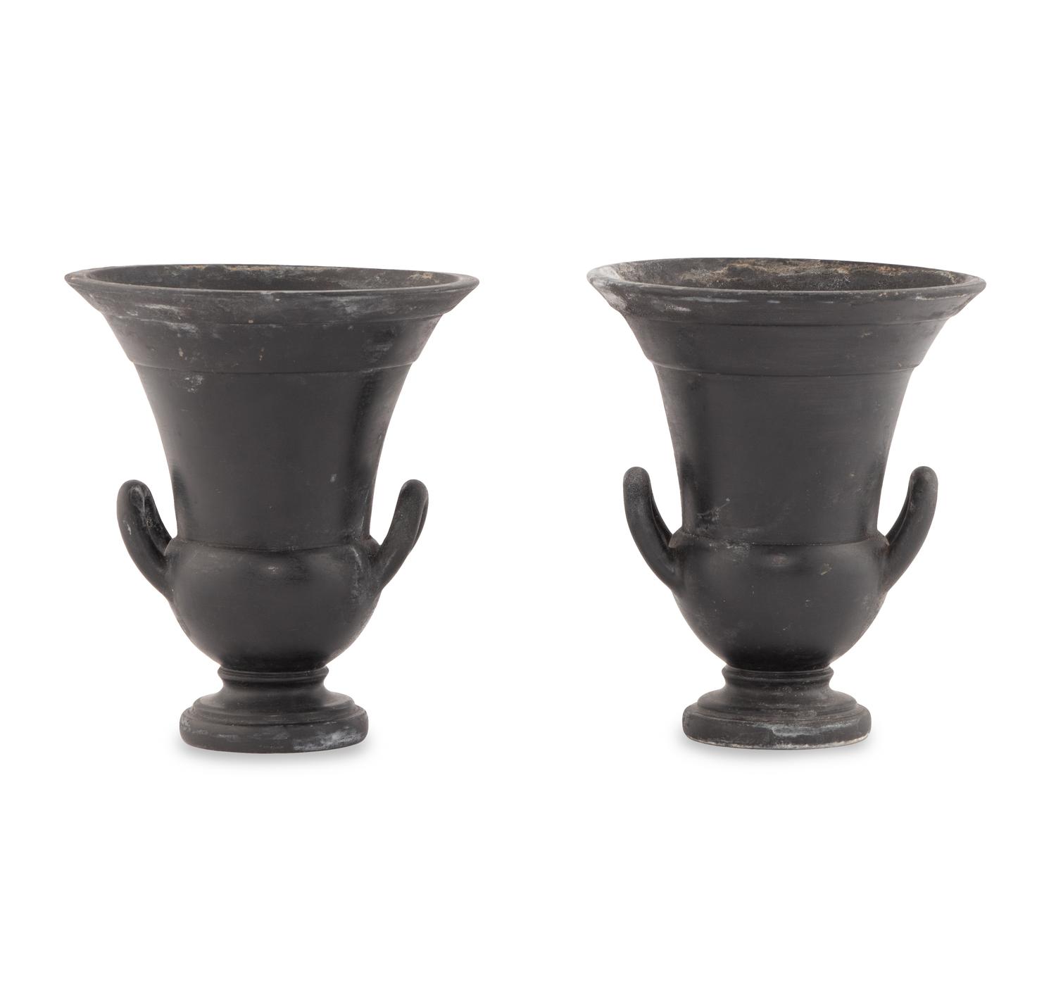 A Pair of Paolo Golia Basalt Ware Urns