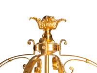 A Pair of Louis XVI Style Gilt Bronze and Etched Glass Hall Lanterns