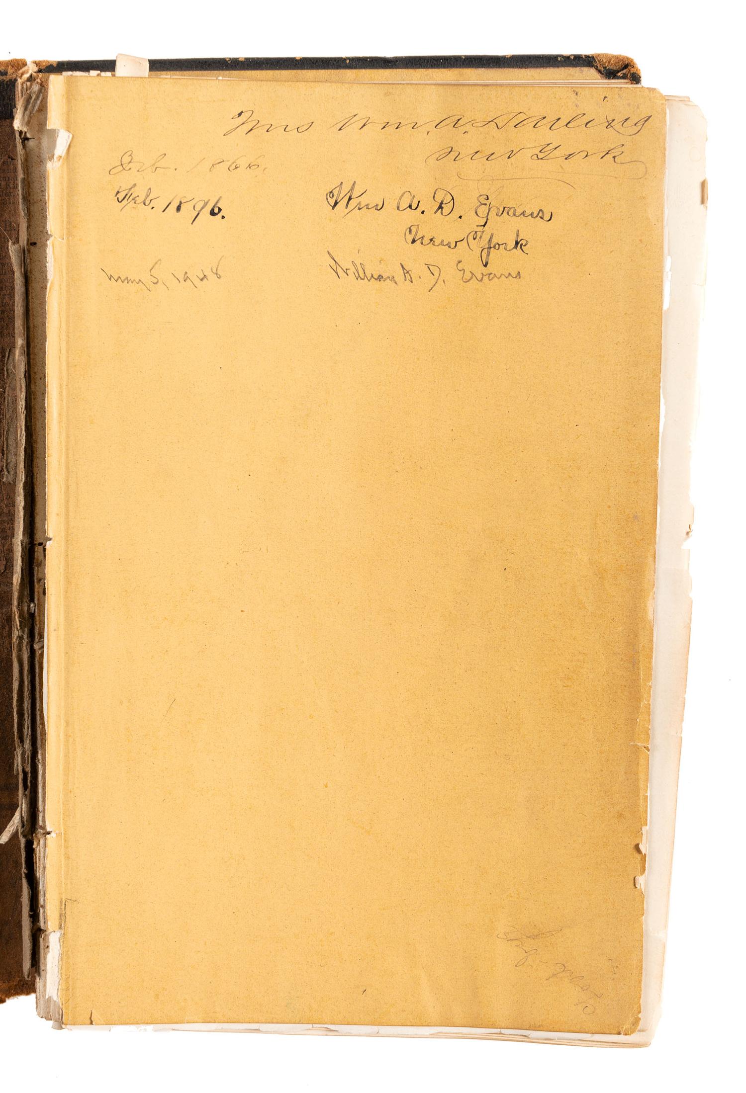 [CIVIL WAR] -- [RECONSTRUCTION]. Autograph album containing signatures of politicians in the 39th Congress and military officers collected by Mrs. Josephine Lee Darling, wife of New York Congressman William A. Darling.