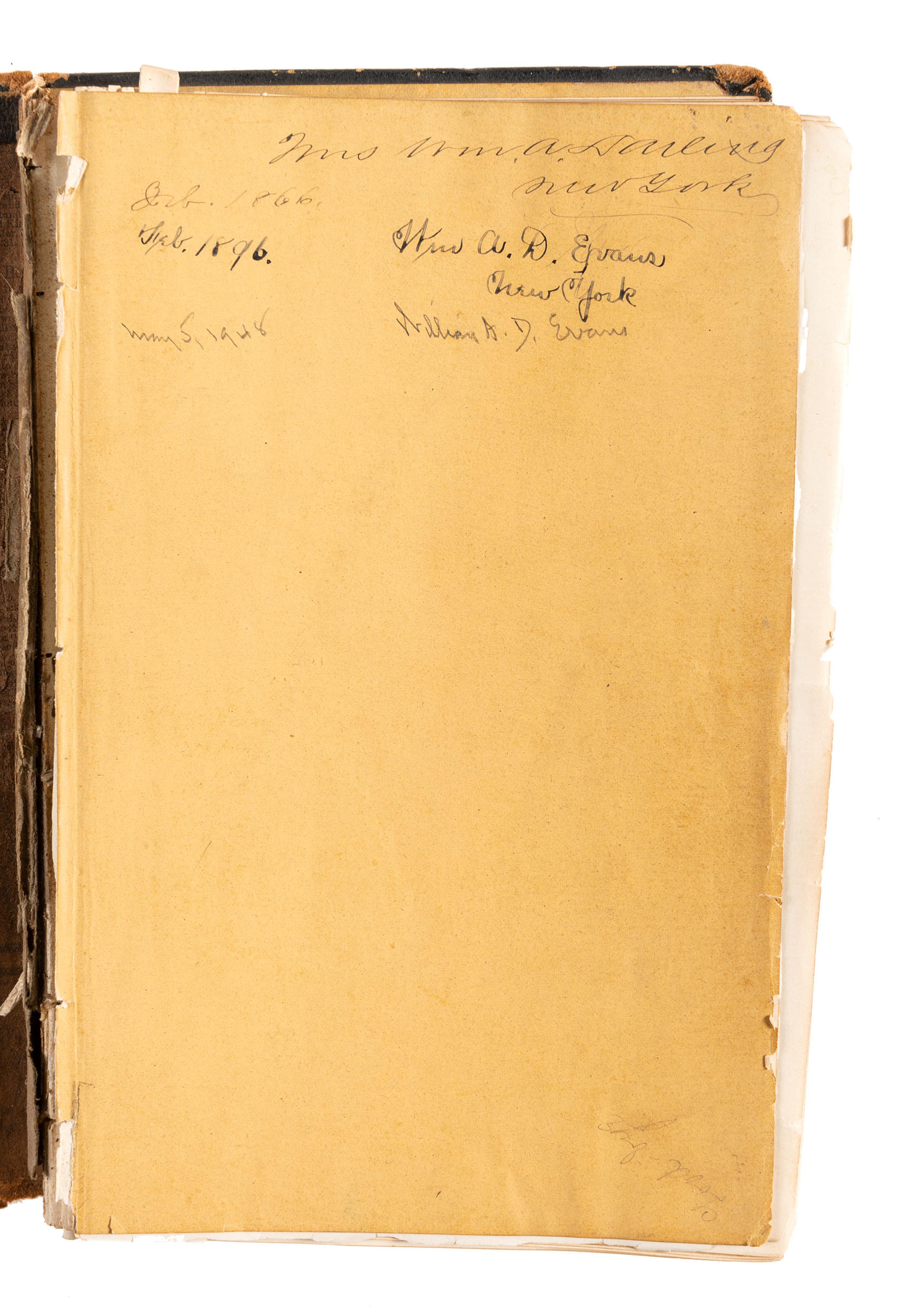 [CIVIL WAR] -- [RECONSTRUCTION]. Autograph album containing signatures of politicians in the 39th Congress and military officers collected by Mrs. Josephine Lee Darling, wife of New York Congressman William A. Darling.