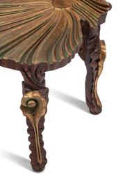 A Pair of Venetian Grotto Style Painted and Parcel Gilt Chairs