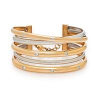 BICOLOR GOLD AND DIAMOND CUFF BRACELET