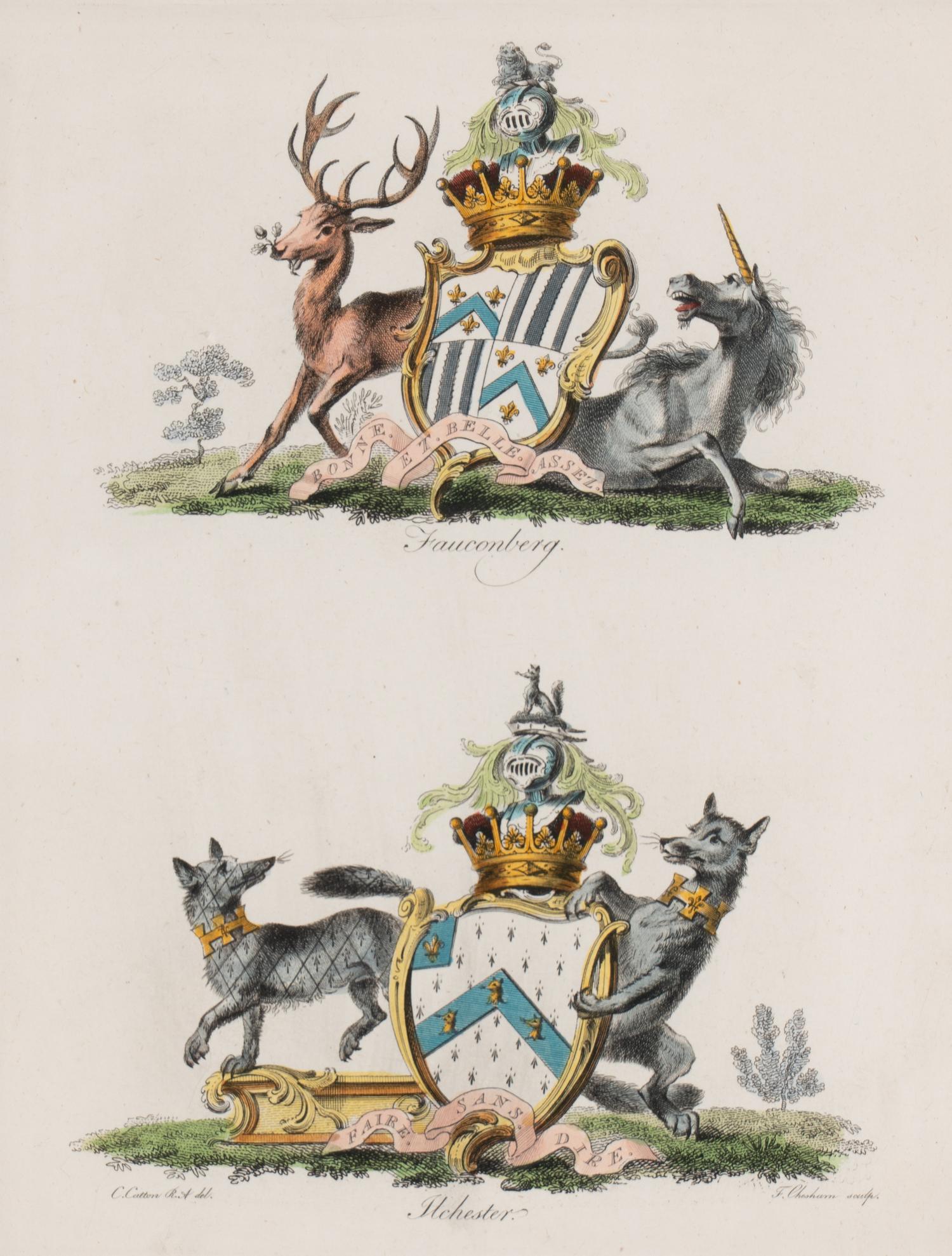 A Set of Ten English Engravings of Coats of Arms
