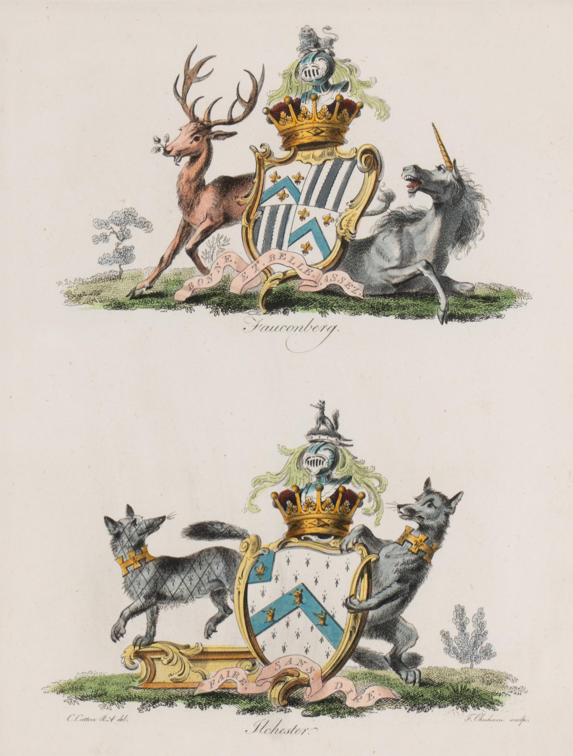 A Set of Ten English Engravings of Coats of Arms