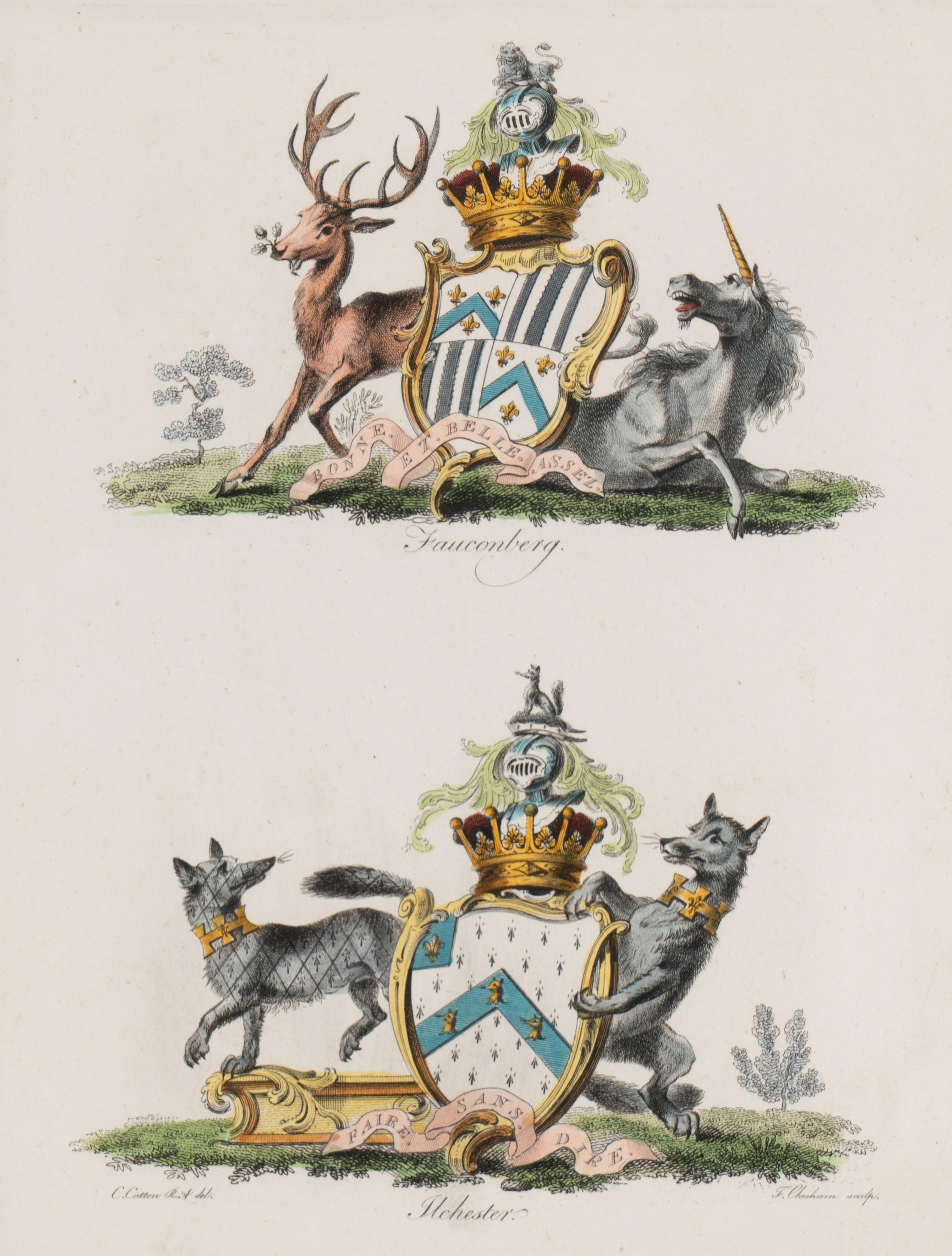 A Set of Ten English Engravings of Coats of Arms