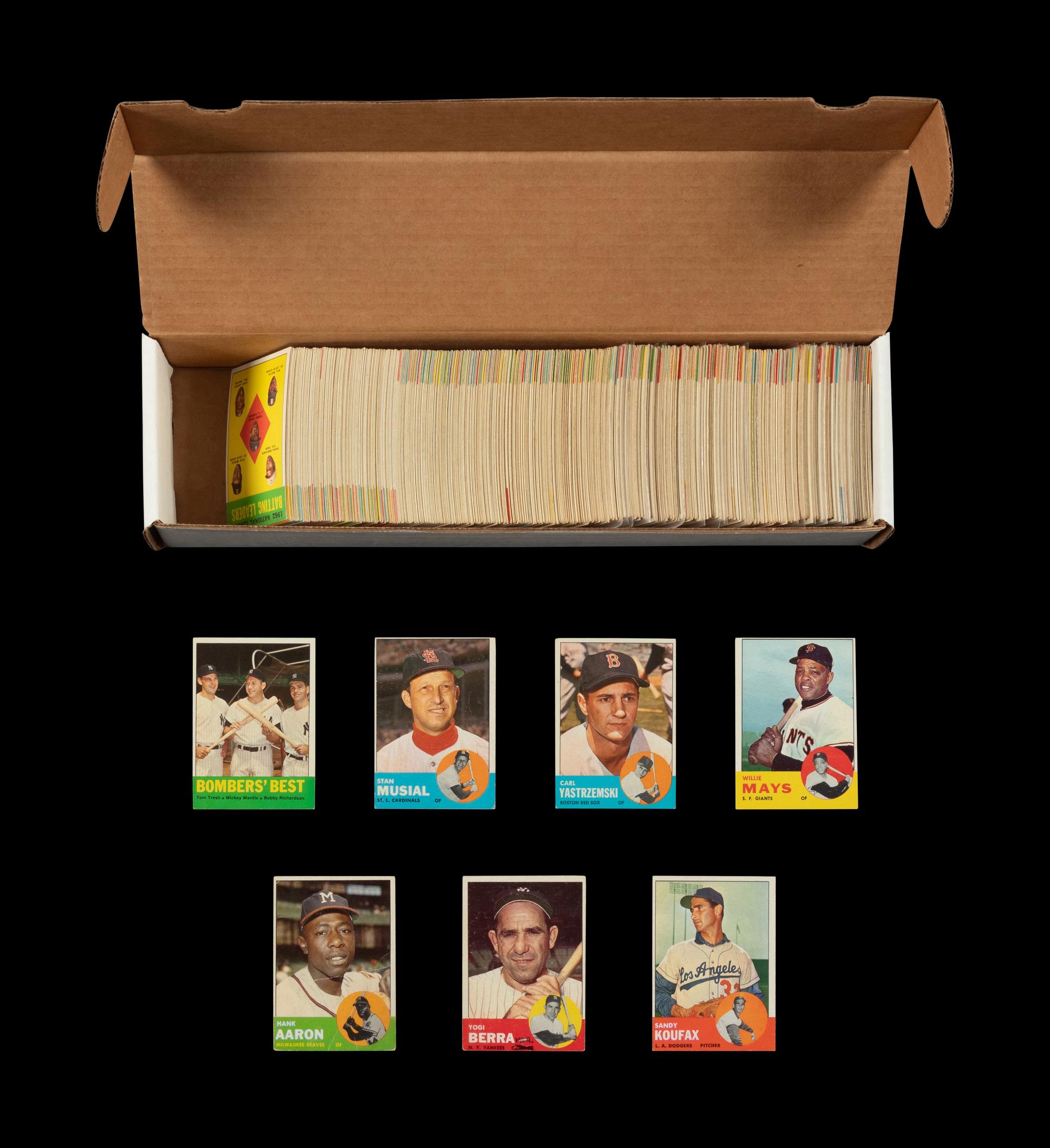 A Near Set of 1963 Topps Baseball Cards (566/576)