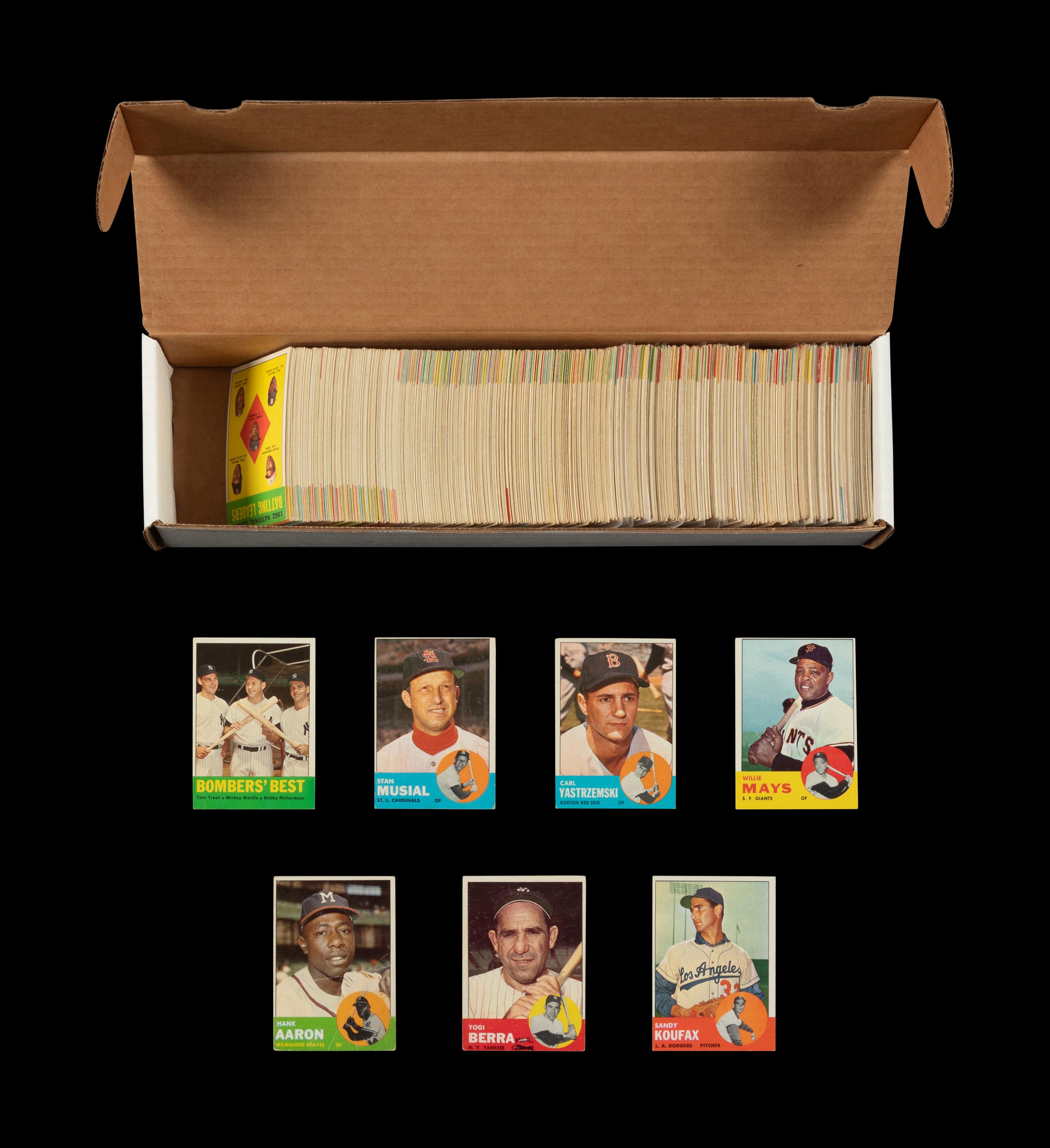 A Near Set of 1963 Topps Baseball Cards (566/576)
