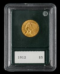 A United States 1912 Indian Head $5 Gold Coin