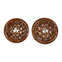 A Pair of Gothic Style Carved Oak Roundels
