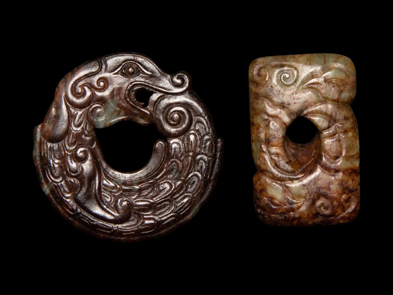 Two Chinese Archaistic Jade Pendants