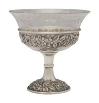 Sixteen American Repousse Silver Dessert Cups