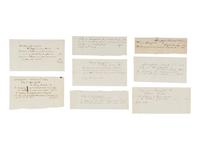 [CIVIL WAR]. Receipts for wood fuel provided to families of soldiers, Springfield, Ohio, ca 1860s.
