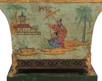 A Pair of Chinoiserie Decorated Tôle Jardinières