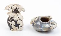 Two Carved Agate Articles Height of first 5 1/2 inches.
