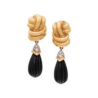 ONYX AND DIAMOND EARRINGS