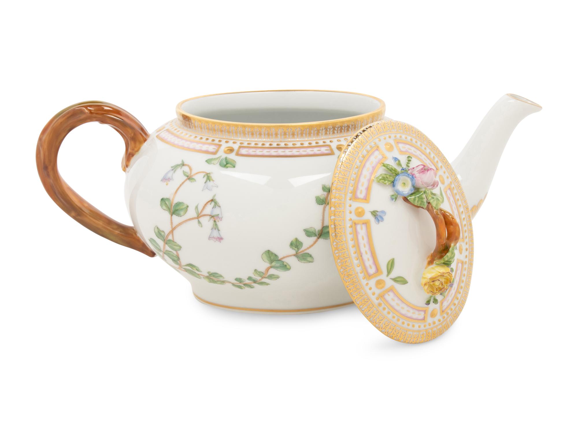 A Royal Copenhagen Flora Danica Porcelain Teapot