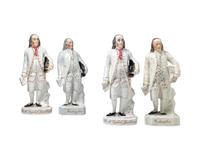 A Group of Four Staffordshire Figures of Benjamin Franklin