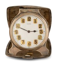 An American Sterling Traveling Clock — Retailed by Tiffany and Co., New York, 20th Century