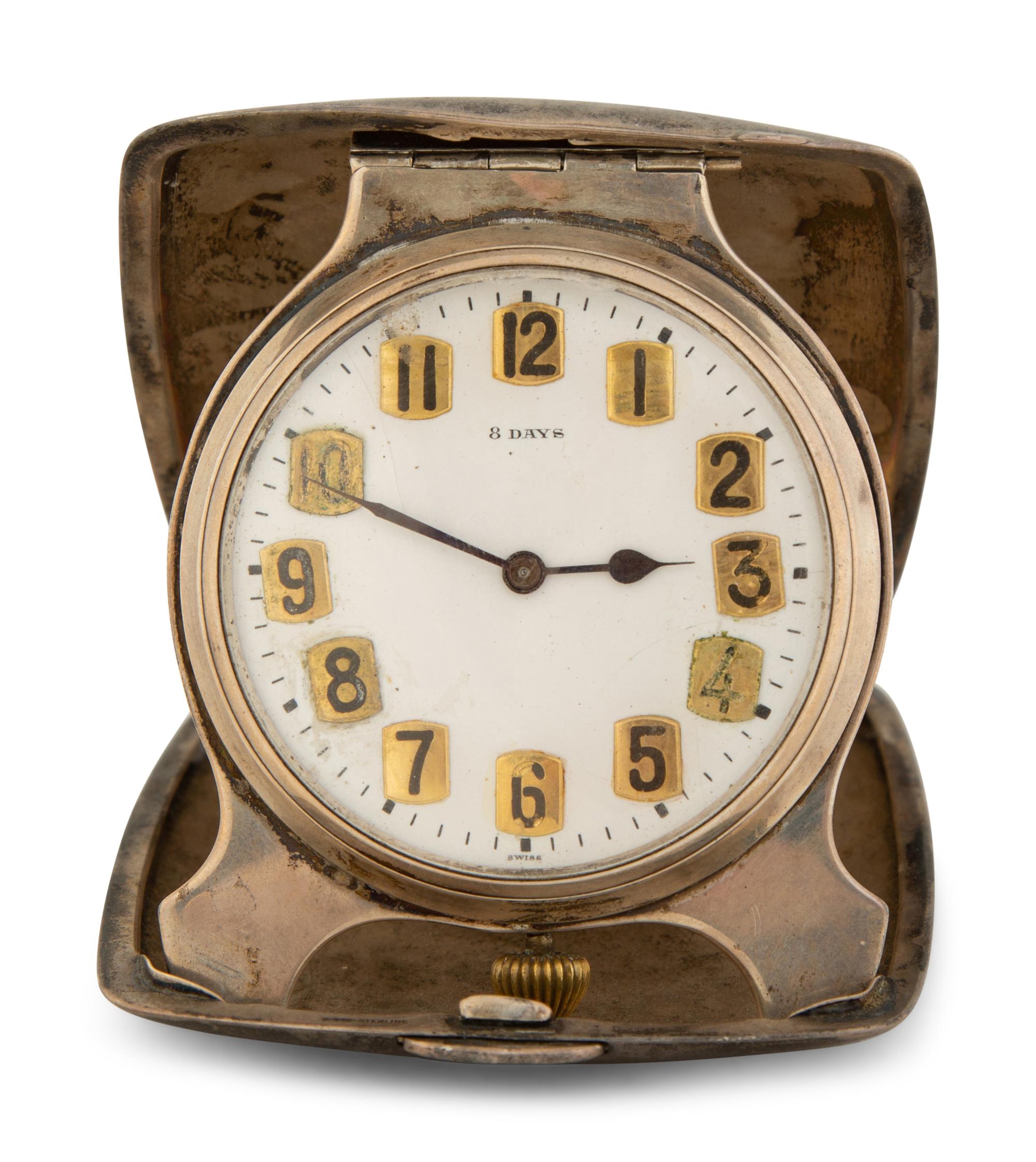 An American Sterling Traveling Clock — Retailed by Tiffany and Co., New York, 20th Century