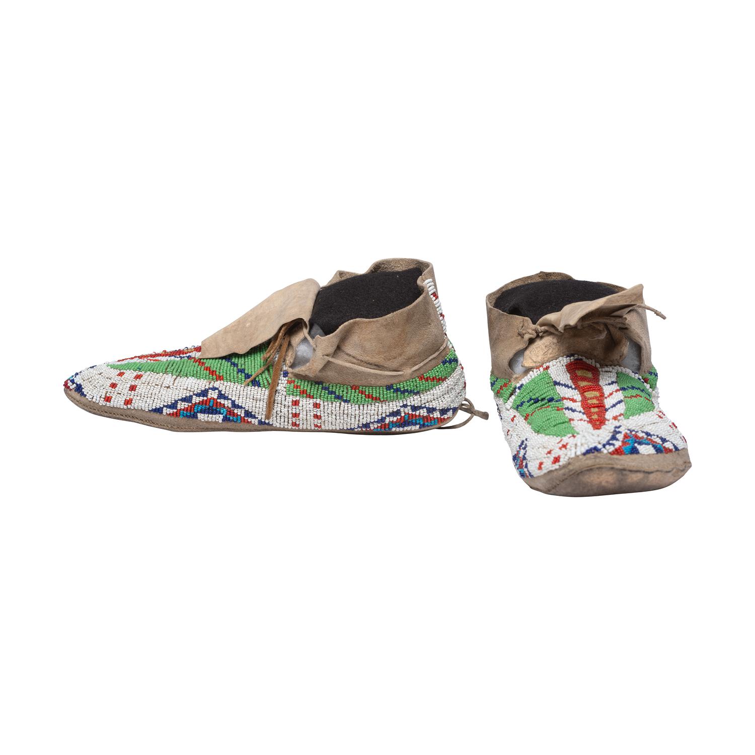Sioux Beaded Hide Moccasins