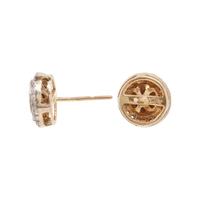 SILVER-TOPPED GOLD AND POLKI CUT DIAMOND EARRINGS