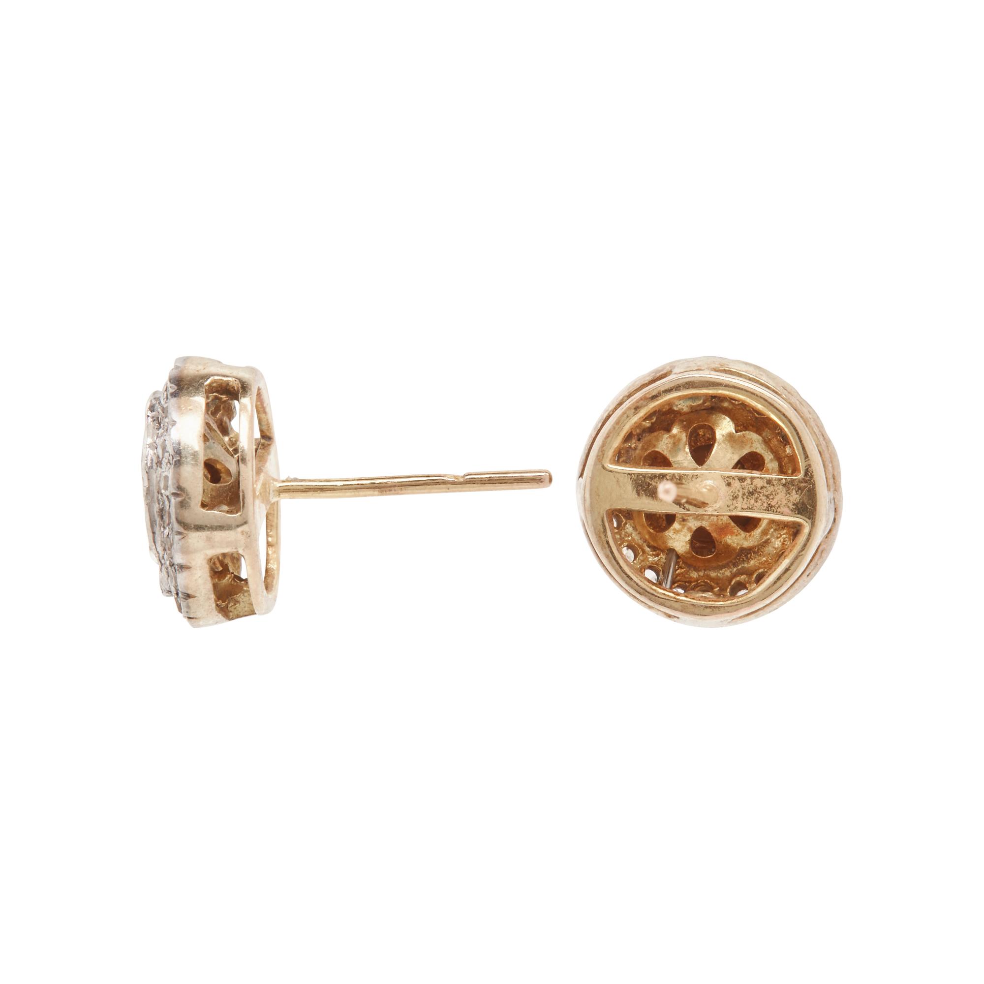 SILVER-TOPPED GOLD AND POLKI CUT DIAMOND EARRINGS