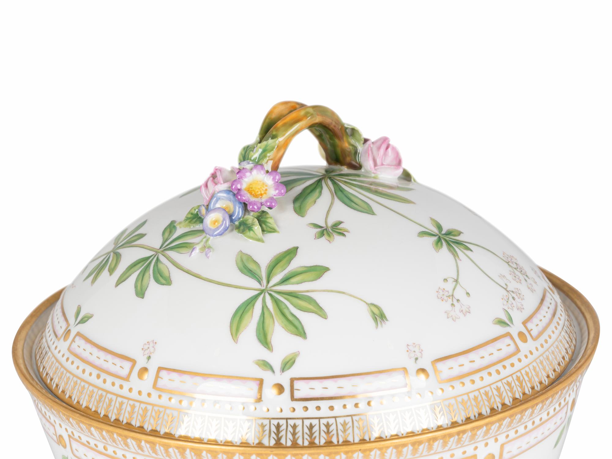 A Royal Copenhagen Flora Danica Porcelain Covered Vegetable Dish