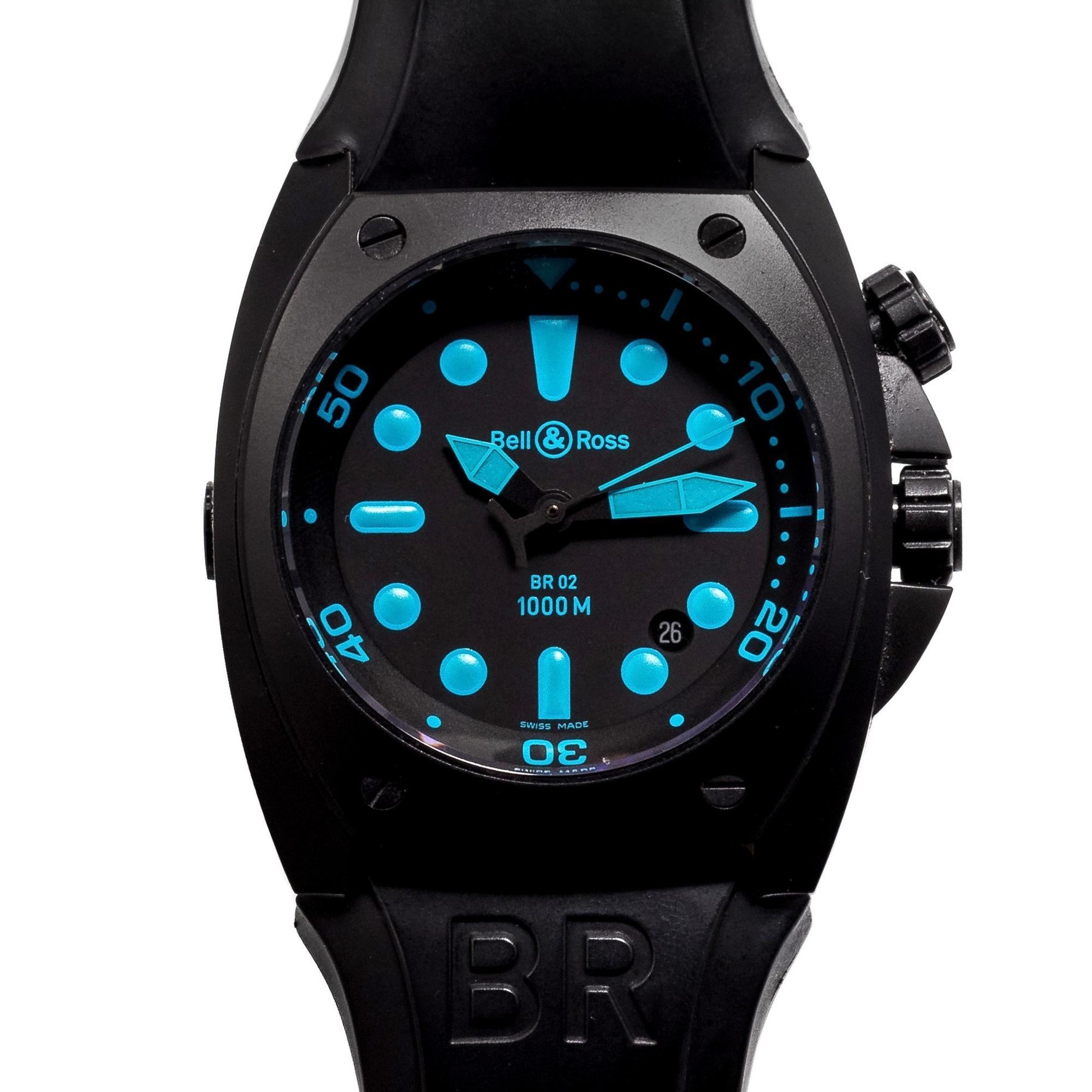 Bell & Ross, Black Carbon and Stainless Steel Ref. BR02-20-S 'Marine' Wristwatch